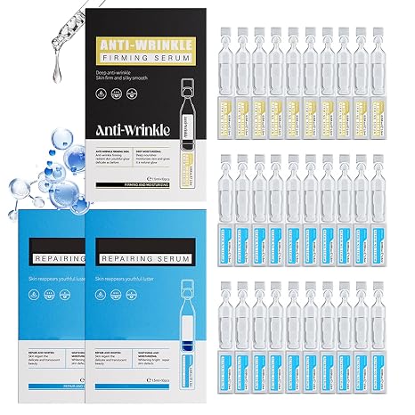 Hyaluron Serum 30 Sticks Anti-falten & Straffende Serum Gesicht Hyaluronsäure Gesichtsserum Hautreparatur & Verbessert Matten Hyaluronic AcidSerum Bietet lang anhaltende Feuchtigkeit Single-Use