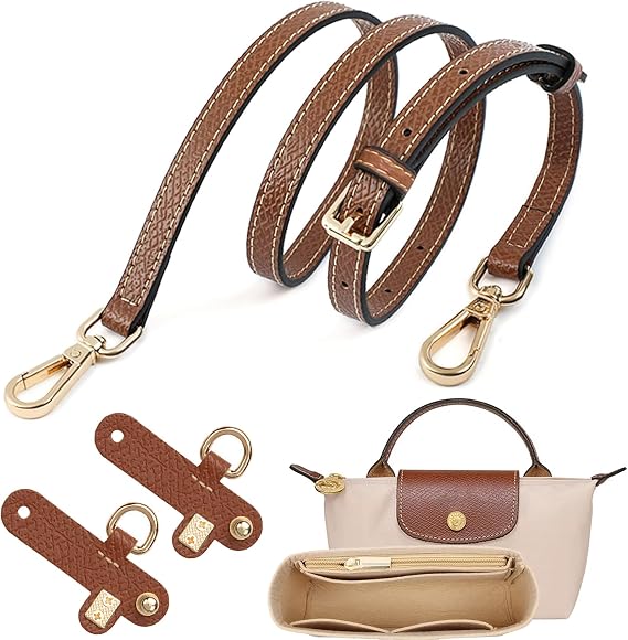 Sunshine Smile Longchamp çantası için düzenleyici, kadınlar için omuz askısı, taşıma kayışı, mini çanta düzenleyici (Bej)