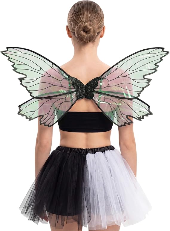 Fairy Wings for Adult Women with Tutu Skirt, Costume Set