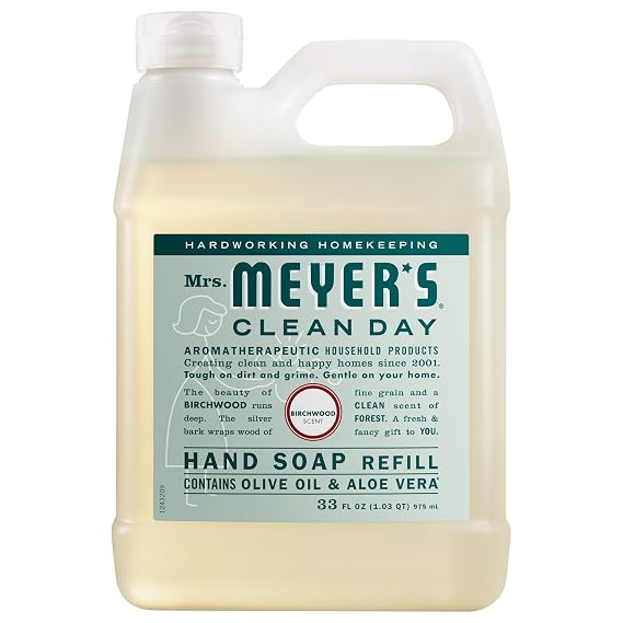 Mrs. MEYER'S CLEAN DAY Hand Soap Refill, Birchwood Scent, 33 Fl Oz Bottle