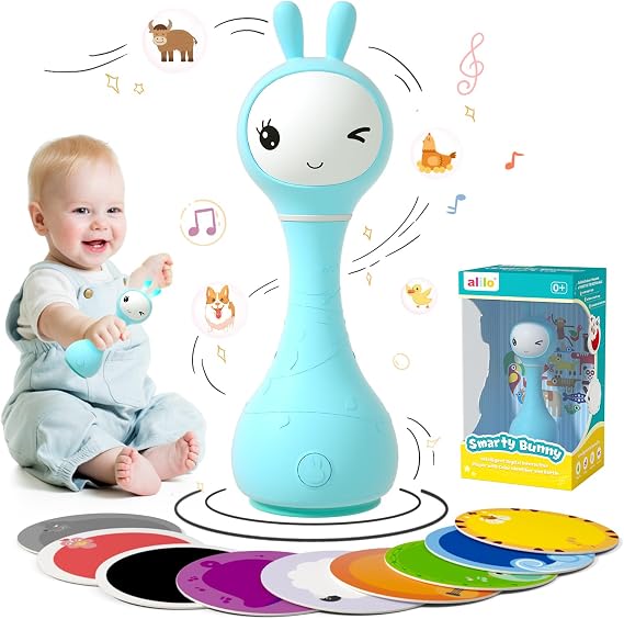 alilo Smarty Bunny Baby Rattle Musical Toys 0-6-12 Months, Baby Gifts