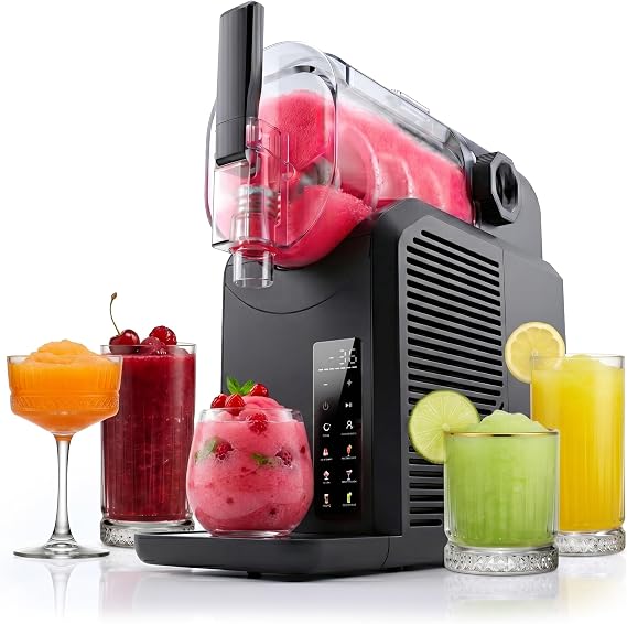 Seeger SuperSlush 2L 7-in-1 Slush Machine for Home Use 7 Smart Programma InstantFreeze 15 min Technology Slushi Ice Cocktails Frappé Milkshakes Black