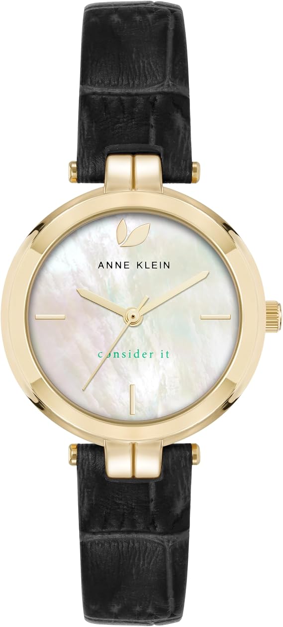 Anne Klein Women's Sustainable Leather Strap Watch, AK/5150