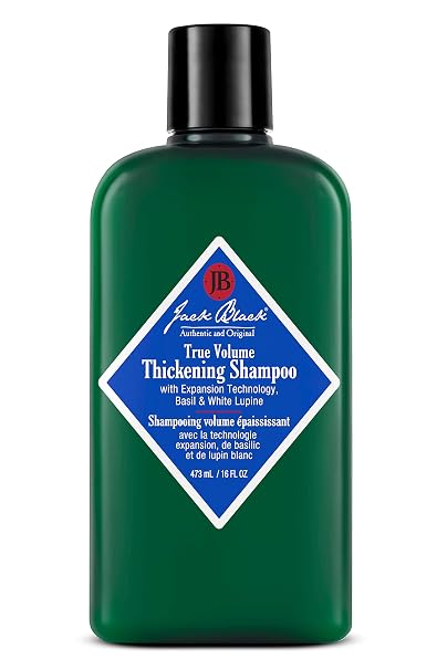 Jack Black True Volume Thickening Shampoo. Expansion Technology, Basil & White Lupine Thickening Hair Products for Men & Women, Sulfate-Free Hair Shampoo