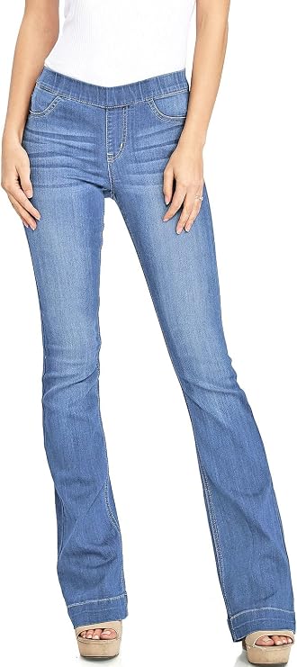 Cello Women's Juniors Mid Waist Skinny Fit Bootcut Pants