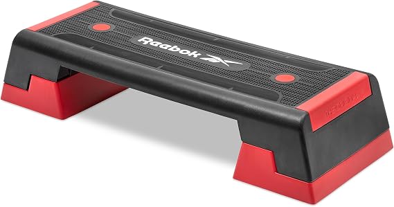 Reebok Fitness Multipurpose Adjustable Aerobic and Strength Training Workout Step Platform for HIIT, Cardio, and General Sessions