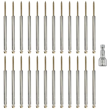 Super Durable Steel Gutter Screws 7 Inch with Hex Socket,24 Sets Roof Gutter Screws Kit for Roof Repair,Gutter Maintenance - Easy to Install,Coarse Thread