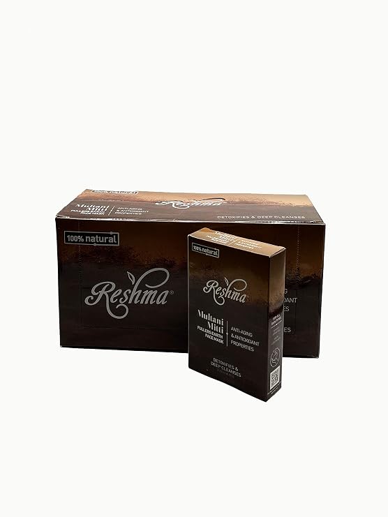 Reshma Beauty Fuller's Earth Clay Mask (Multani Mitti)| 100% Natural | Deep Cleansing and Exfoliating Mask for All Skin Types |Helps with Blemishes and Minimizes Pores |Cruelty-Free (Pack of 12)