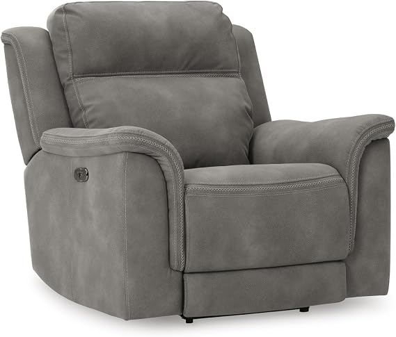 Signature Design by Ashley Power Recliner, Slate Zero Wall