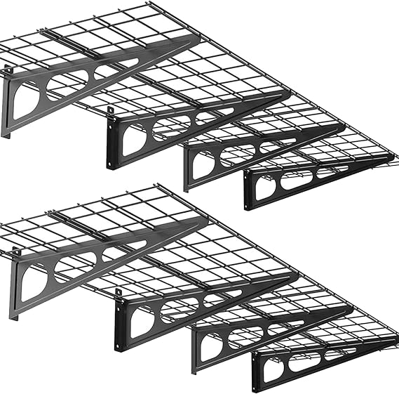 Heavy Duty Shelving Wall Mounted 2-Pack ，Heavy Duty Wall Shelves With Hooks,60X180CM Garage Shelving Wall Mounted/Garage Shelves