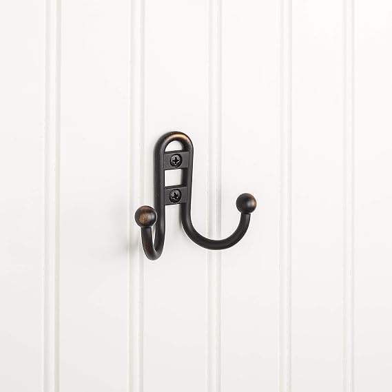 Elements YD25-256DBAC Stanton 2-9/16" Traditional Double Prong Robe Hook