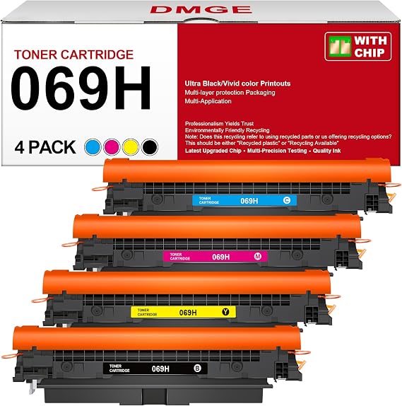 069H Toner Cartridges Set 4 Pack Replacement for Canon 069 069H High Yield