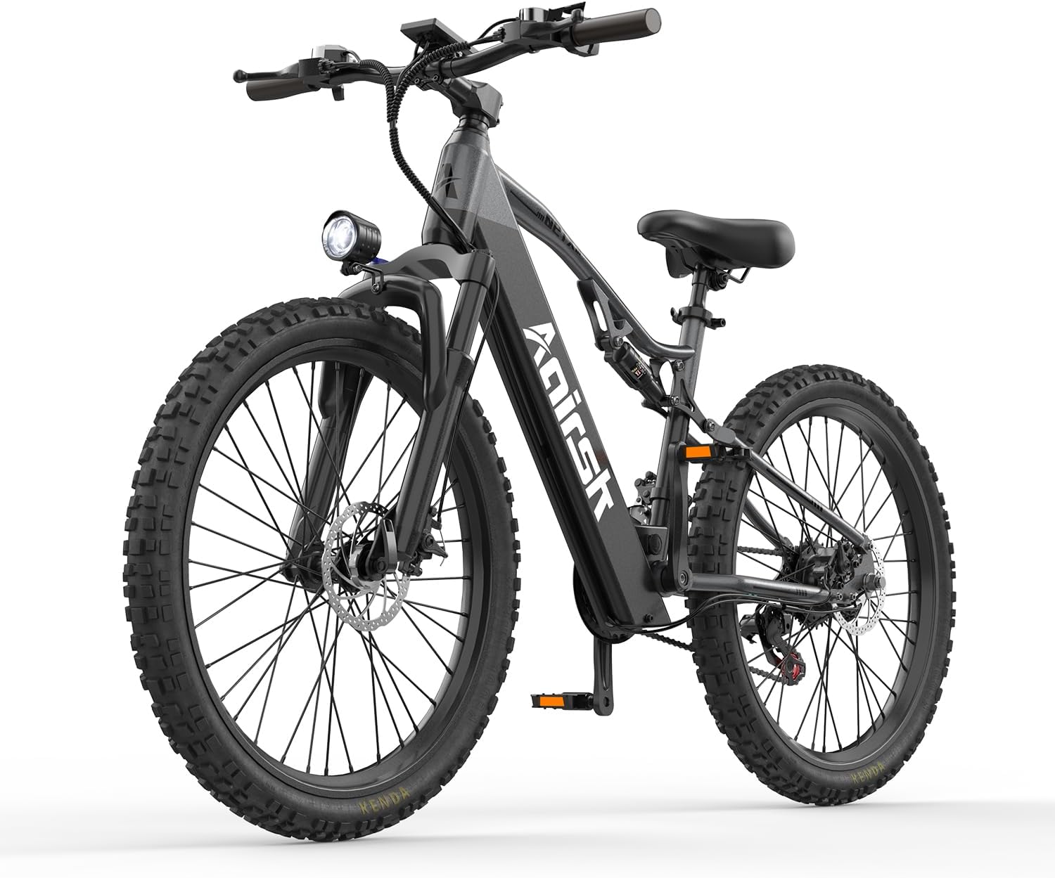 XT90 Electric Bike for Adults, 26" x 2.6" Off-Road Tire Mountain Bike, Full Suspension Ebike, 75Nm Torque 250W Motor 25km/h, 21-Speed Pedal Assist Electric Bike for Mountain Trail Snow Sand