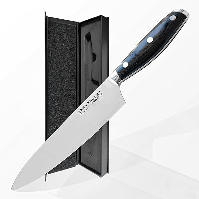 Chef Knife is One Of The Best Bang For Your Buck in Amazon Kitchen Knives.Kitchen Knife Made Of German High-end High-carbon Stainless Steel.The Best Kitchen Gift,with an Black Gift Box
