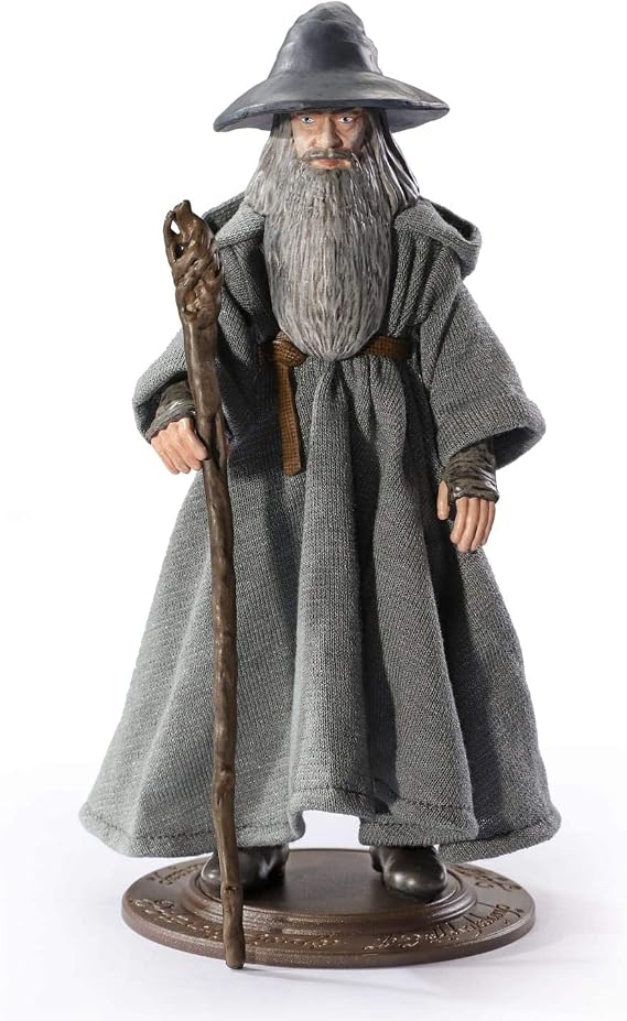 BendyFigs The Noble Collection Gandalf Officially Licensed 19cm Lord Of The Rings Bendable Toy Posable Collectable Doll Figures With Stand - For Kids & Adults, NN2816