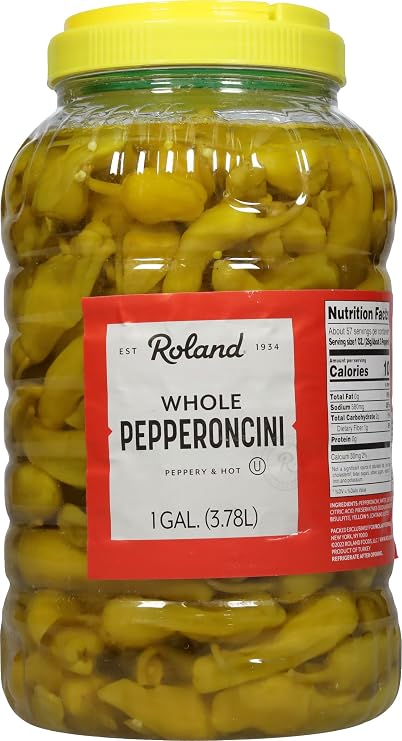 Roland Foods Whole Pepperoncini, Specialty Imported Food, 1 Gallon, Pack of 1