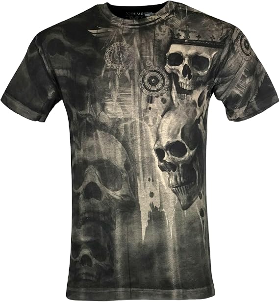 Xtreme Couture by Affliction Mens T-Shirt Deaths GRIN Skulls Biker Gym S-4X $40