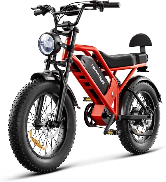 HAPPYRUN 1500W Electric Bike for Adults, 68+ Miles Range,48V 18Ah