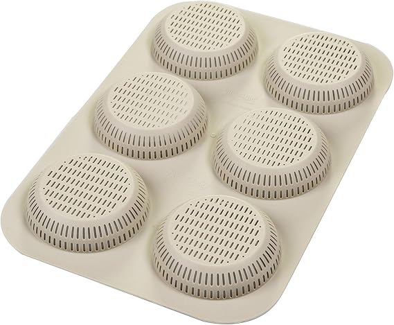 silikomart Silikon-Snackform BURGER BREAD Antihaft 1er-Pack Form für 6 Hamburger-Brötchen Ø 80 h 20 mm Made in Italy