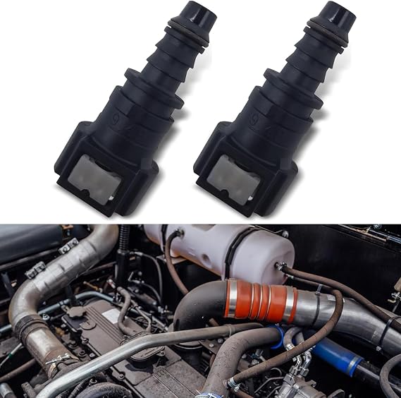 ijuicy 2 PCS Fuel Line Hose Quick Release Connector, 9.49-ID8 Nylon Fuel Line Hose Quick Release Connector with Seal Ring, Suitable for Most Cars (ST 3/8 to 1/4 ID 5/16 OD)