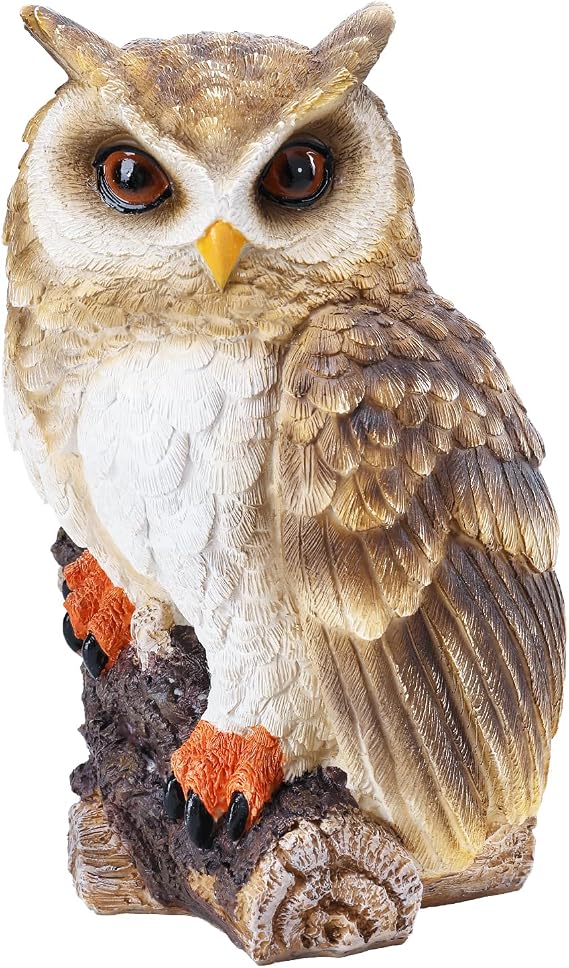 Owl Statue, Owl Garden Statue Outdoor, Resin Garden Owl Outdoor Decor | Forest Owls Perching on Stump, Resin Figurine for Indoor Outdoor Patio Porch Yard Decor, Women & Gardening Decoration Gifts