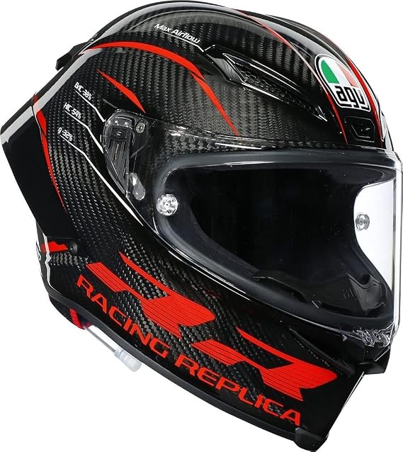 AGV Pista GP RR Performance Adult Street Motorcycle Helmet - Gloss Carbon Black/Red/Small