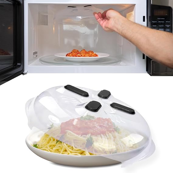HOVER COVER Magnetic Microwave Splatter Cover for Food - 12" - Onyx Black