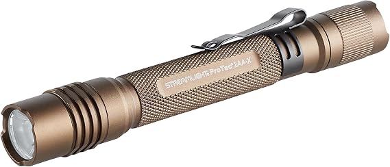 Streamlight 88137 ProTac 2AA-X USB 550-Lumen 10,250-Candela Personal Carry Tactical Flashlight, Rechargeable Capable, Coyote