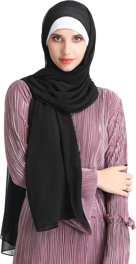 Anika Fashion Women Hijab Scarf Soft Chiffon 80x30 Inch Long Scarf Design Multi Colors Muslim Women Hijab Head Wrap Scarves