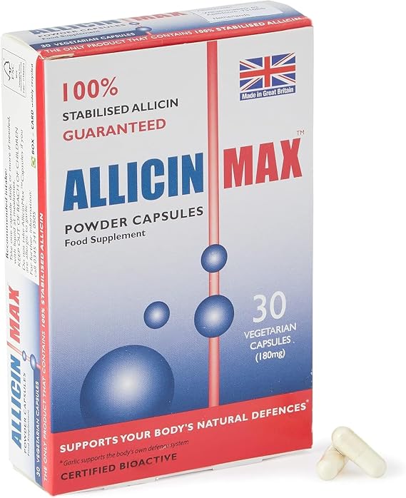 180 mg 100% Pure Allicin 90 Veg Capsules, 80 g