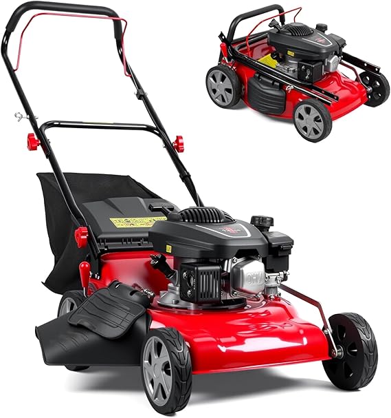 3 in 1 Gas Lawn Mower 131cc - Self Propelled Lawnmower & Walk-Behind