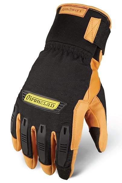 Ironclad Ranchworx Cold Condition Winter Work Gloves RWCC, Cold Weather Protection Rated to 5F/-15C, Full Water-Repellent Construction, Touchscreen, (1 Pair), RWCC-02-S, Size Small