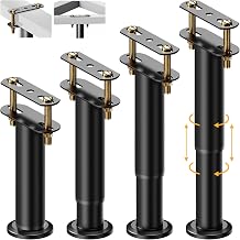 Abiglifty 4Pcs Furniture Legs,18-33cm (7-13 Inch) Adjustable Heavy Duty Metal Bed Support Leg with 8 Bolts and Nuts for Cabinet, Sofa, Bed Frame,Chair Replacement Parts