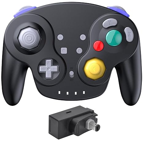 Wireless GameCube Controller for NGC Console, 2.4 GHz Receiver, Black