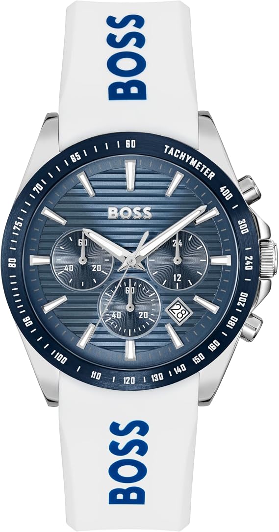 BOSS Chronograph Quartz Watch for Men Strike Chrono Collection with Stainless Steel Bracelet or Silicone Strap