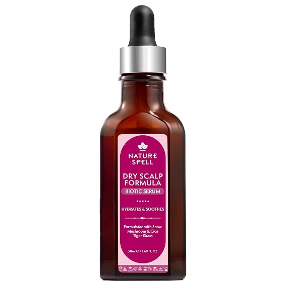 Nature Spell Dry Scalp Serum, Hydrating and Soothing Formula, 1.69 Fl Oz | with Hyaluronic Acid & Plant Collagen, Lightweight, Vegan