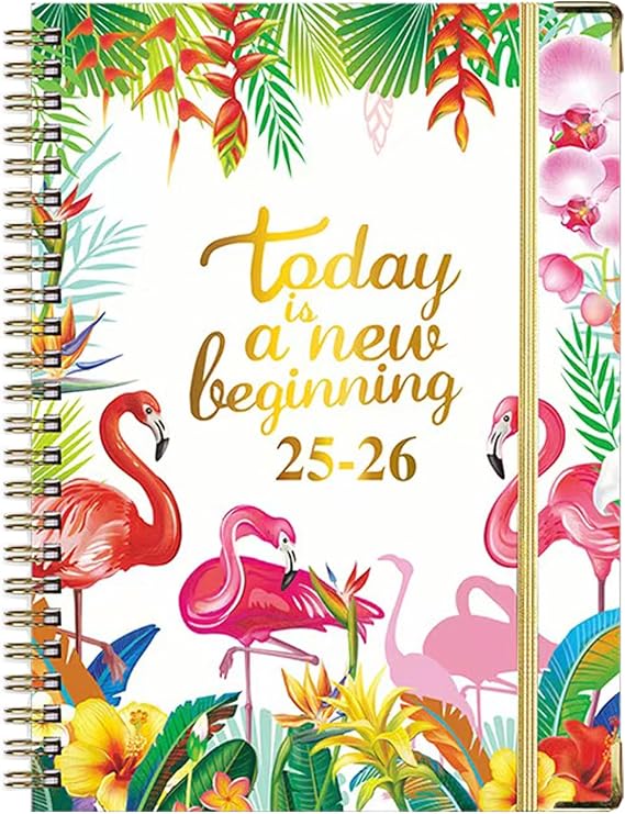 Planner 2025-2026 - Daily Weekly and Monthly - Academic Planner from July 2025-June 2026, 8.5"*6.3", Hardcover, Daily Organizer, with 12 Monthly Tabs and Pocket, 2PCS Bookmark