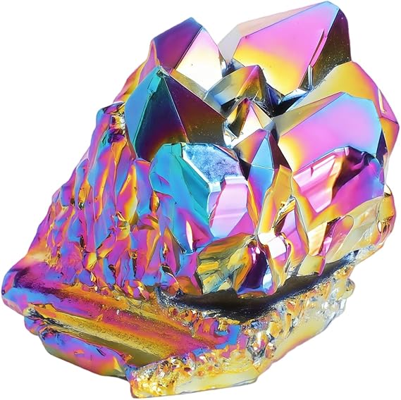 Rainbow Aura Crystal Cluster – Natural Irregular Gemstone Decoration, 50g Handmade Healing Crystal for Meditation, Gifts, Energy Cleansing – Unique Raw Stone Home Decor for Women