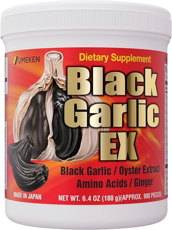 Umeken Black Garlic EX, Fermented Concentrate with Vitamin B, Allicin, Amino Acid, Fermented Black Garlic Supplement, Oyster Extract, Ginger, 2-3 Month Supply, 6.4 Ounce 180g Bottle, Pack of 1