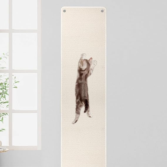 FHTONGE 71x15.8" Thickened Cat Wall Climbing Carpet with 16 Fixed Nails