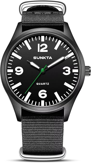 LIGE Watches for Men Unisex Military Sports Nylon Band Analog Quartz Watch