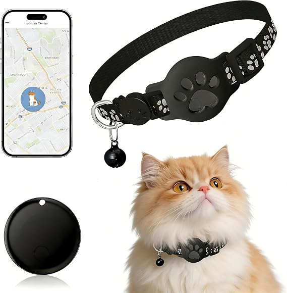 GPS Collar for Cats,Pet Tracker (Android Only) Smart tag,Waterproof Compatible with Google Find My,No Monthly Fee,Advanced Tracking Solution Smart Collar for Pet Safety Ideal Small Large Cats