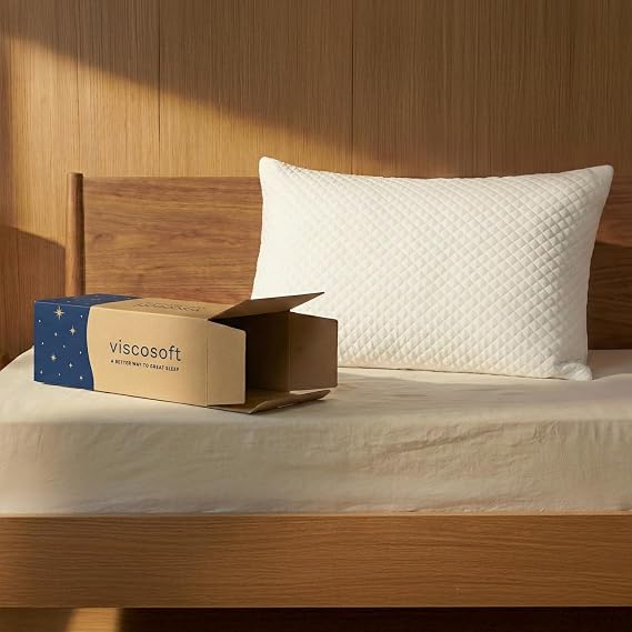 ViscoSoft King-Size Memory Foam Pillow - 1-Pack - with Washable Cover and Cooling Fabric