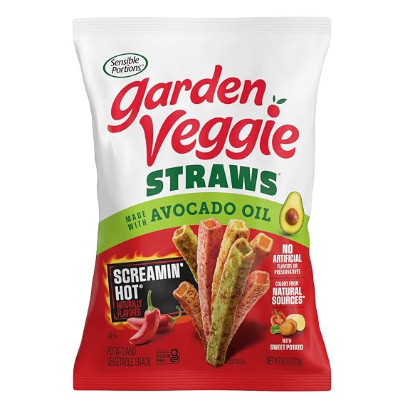 Sensible Portions Garden Veggie Straws, Screamin' Hot, 6 Oz