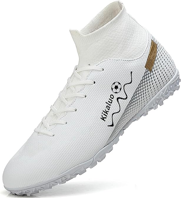 Men's Soccer Shoes Football Cleats High-Tops Lace-Up Non-Slip Spikes Athletic Baseball Sneaker