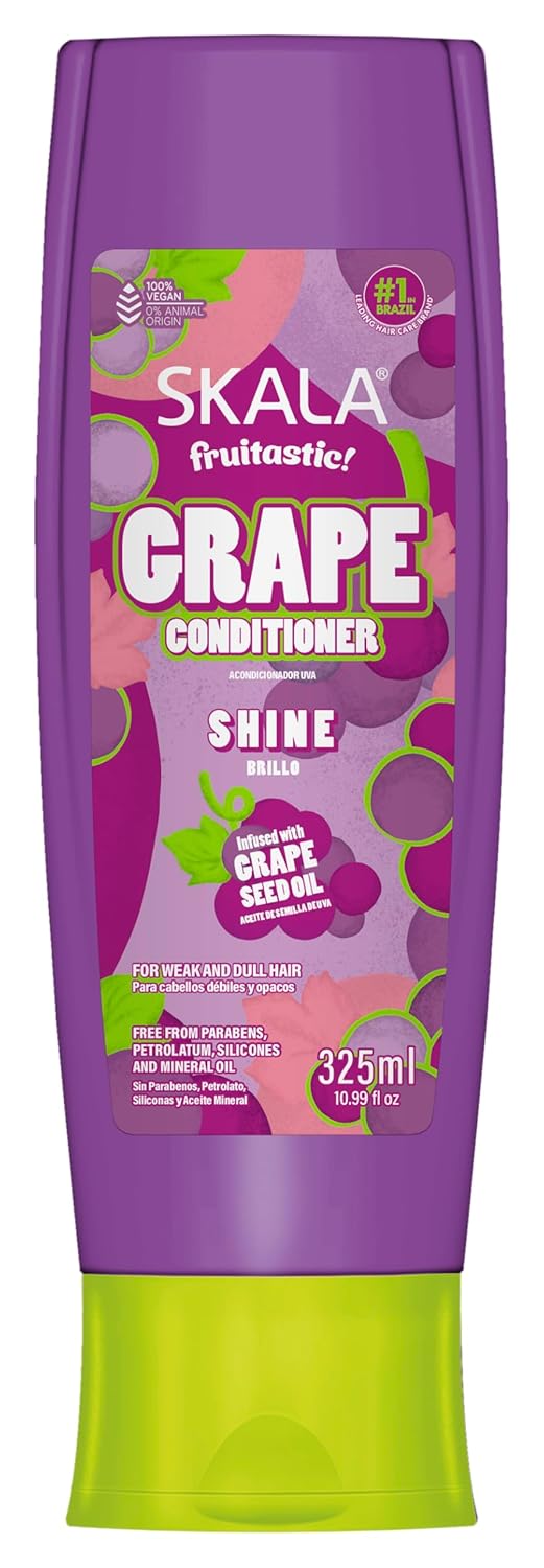 SKALA Fruitastic Grape Conditioner 10.99 fl oz – Shine & Strength for Weak, Dull Hair – With Grape Seed Oil, D-Panthenol & Vitamin A – Silicone-Free, Paraben-Free – Vegan Formula