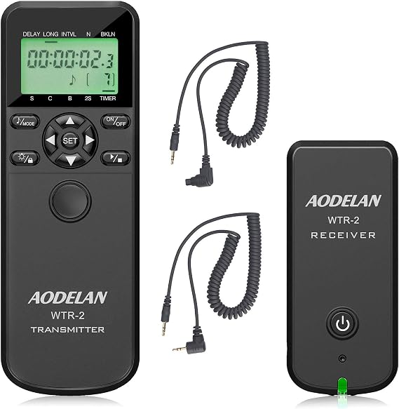 AODELAN Camera Wireless Shutter Release Timer Remote Control for Canon EOS R RP Rebel SL2 250D 750D 90D 80D 77D M6 Mark II 5D Mark IV Fujifilm X-T3 X-T100 Olympus OM-D E-M1 Mark II for Canon