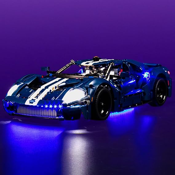 VONADO LED Light Kit for Lego 2022 Ford GT 42154, DIY Technic Ford GT Light Kit Compatible with Lego Car (NO Model)