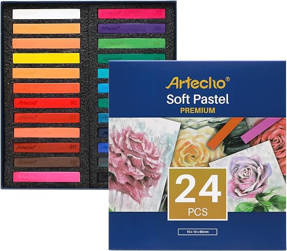 Artecho 24pcs Soft Pastels, Square Chalk