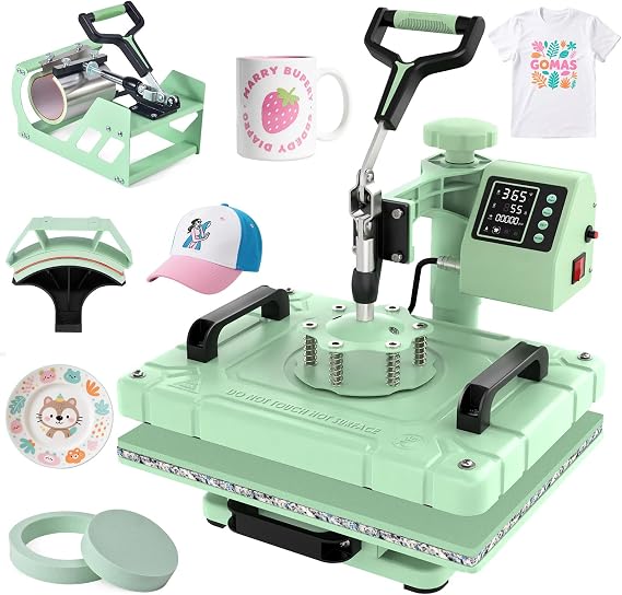 Slendor 12x15 Inch 5 in 1 Swing Away Heat Press for T Shirts&Mug